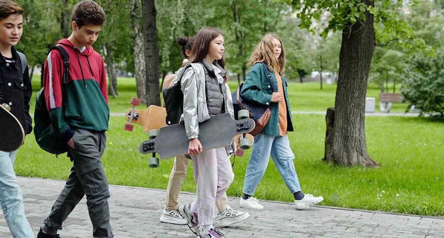 Walking to school is more likely to keep kids active as they age